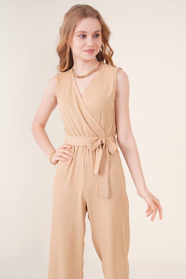 Bigdart Bigdart 7021 Knitted Jumpsuit - Biscuit