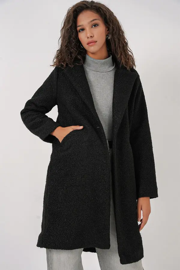 Bigdart Bigdart 9082 predimenzionirani kaput s pečatom - crni