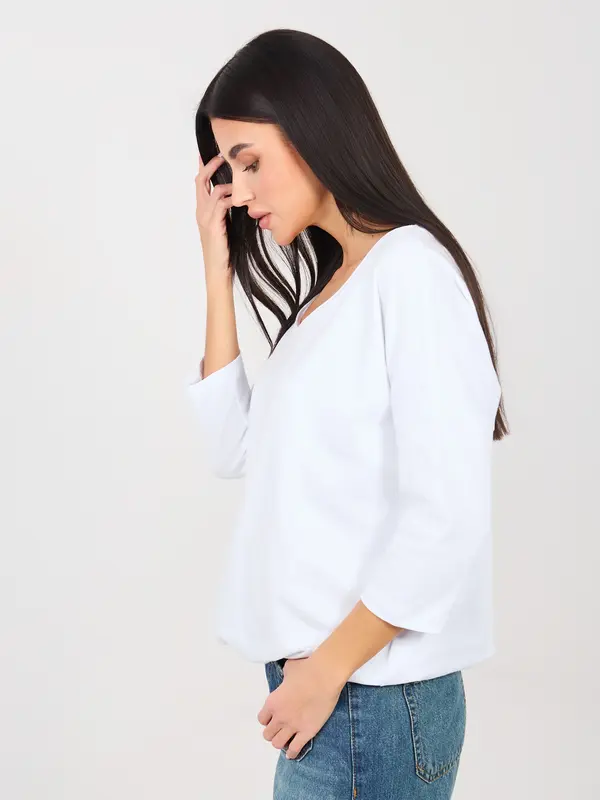 RUE PARIS Bijela bluza s 3/4 rukavima