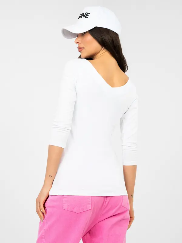 RUE PARIS Bijela bluza s V-izrezom