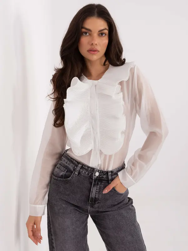 Factory Price Bijela bluza s volanima