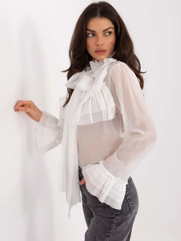 Factory Price Bijela bluza s volanima