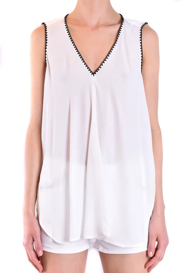 Dondup Bijela Dondup bluza s čipkastim obrubom