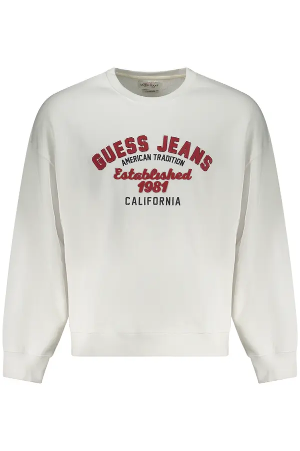 GUESS JEANS Bijela GUESS JEANS majica s kapuljačom