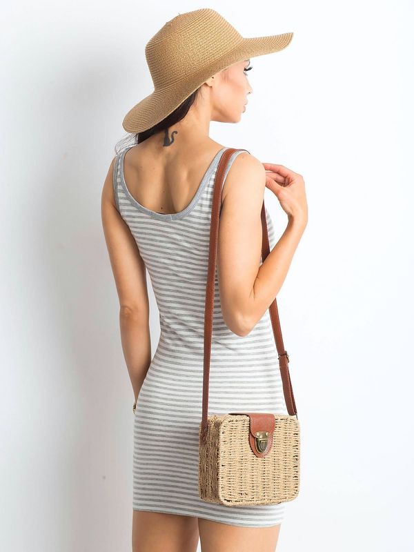 Fashionhunters Bijela i siva haljina Neodlučna