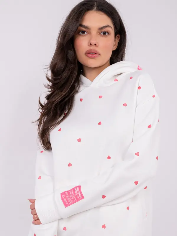 EIGHT 2 NINE Bijela majica s kapuljačom i srcima