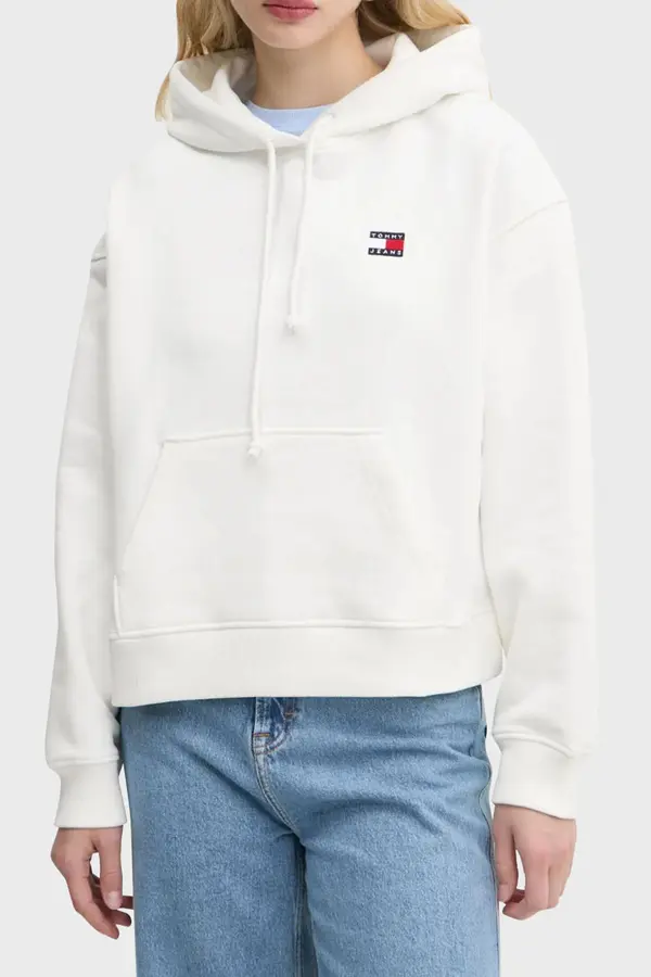 Tommy Hilfiger Bijela majica s kapuljačom Tommy Jeans