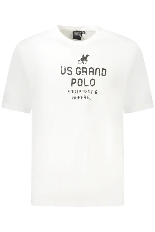 U.S. GRAND Bijela muška majica kratkih rukava s natpisom US Grand Polo