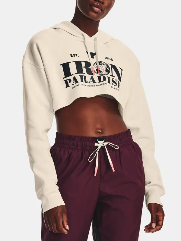 Under Armour Bijela ženska majica s kapuljačom Under Armour Crop