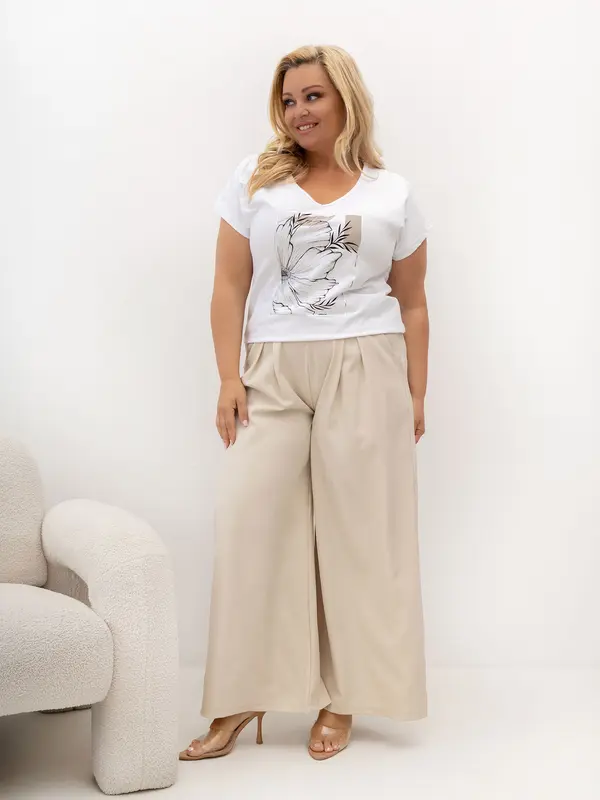 RELEVANCE Bijela ženska plus size majica s natpisom