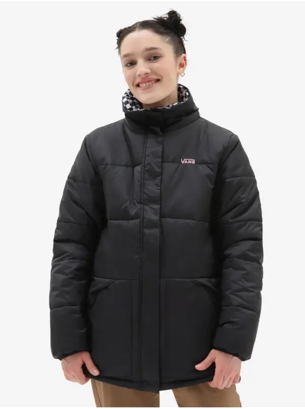 Vans Bijelo-crna ženska jakna s uzorkom dvostrana prošivena jakna VANS - Žene