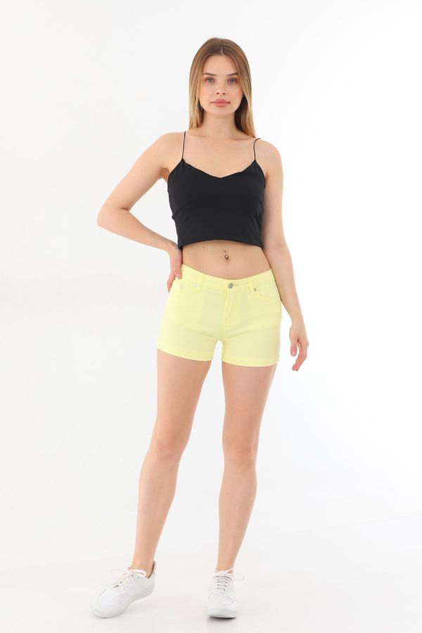 BİKELİFE BİKELİFE Mini High Waist Lycra Stretchy Cotton Shorts & Bermuda