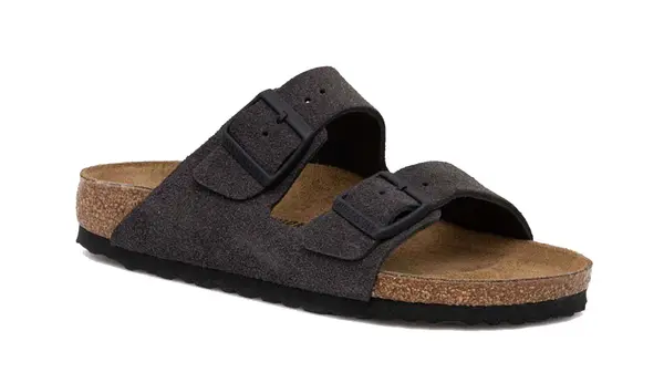 Birkenstock Birkenstock Arizona baršunaste sandale sive boje