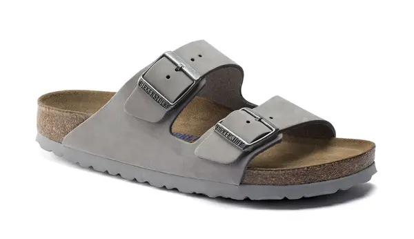Birkenstock Birkenstock Arizona SFB Nubuck uske sive papuče