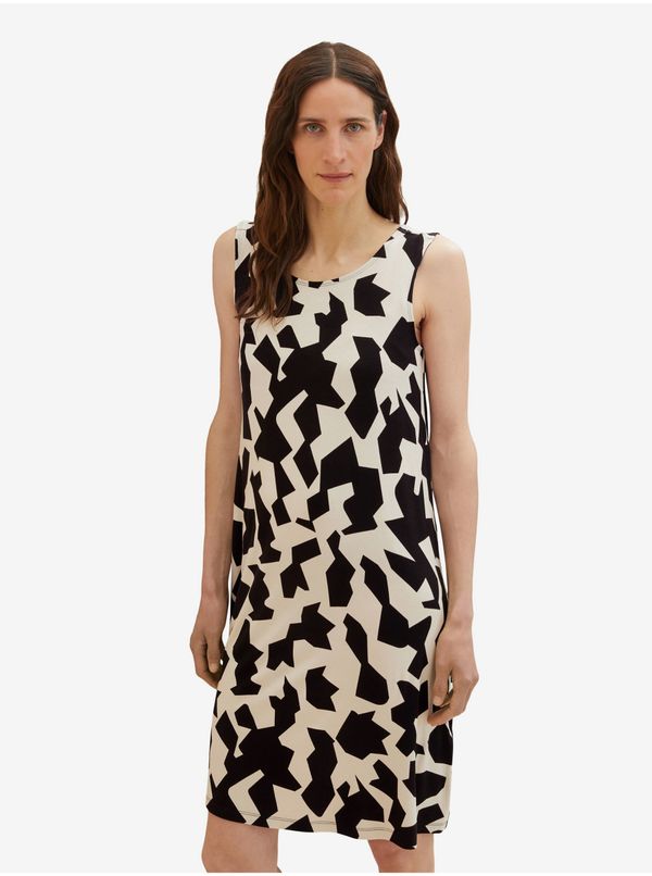Tom Tailor Black and Cream Women Patterned Dress Tom Tailor - Women