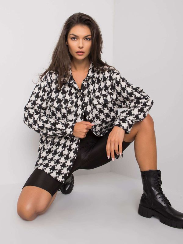 Fashionhunters Black and white lady's shirt