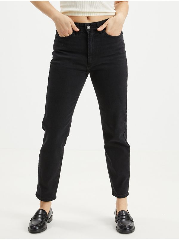 Noisy May Black cropped straight fit jeans Noisy May Moni - Ladies