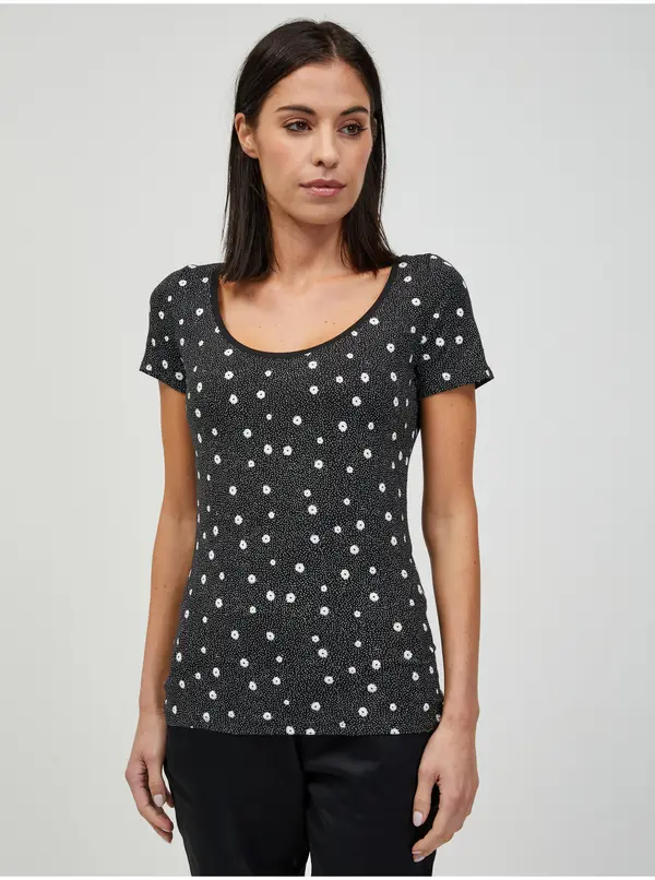 Orsay Black Floral T-Shirt ORSAY - Women's