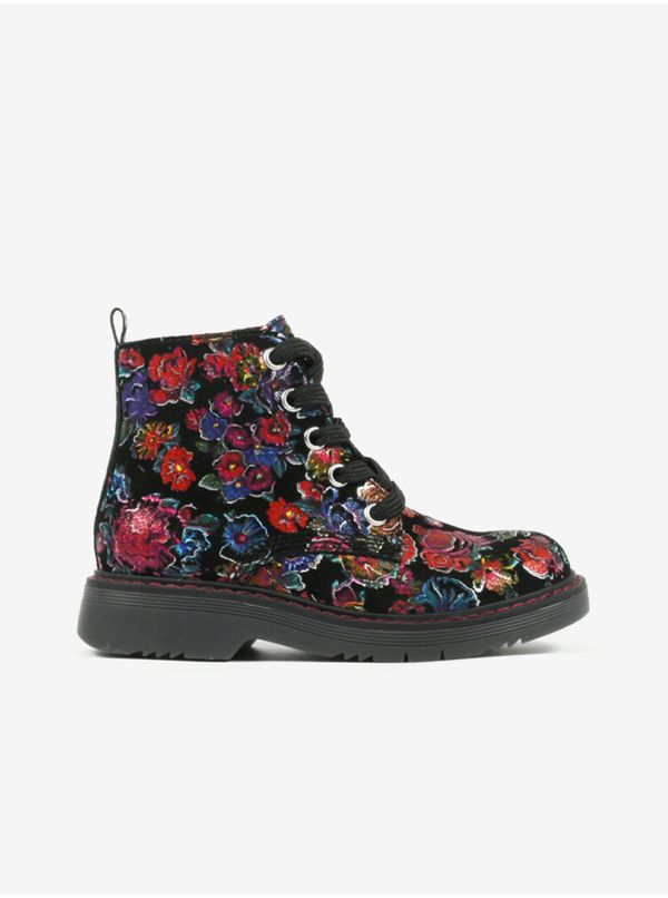 Richter Black girl's floral ankle boots Richter - Girls