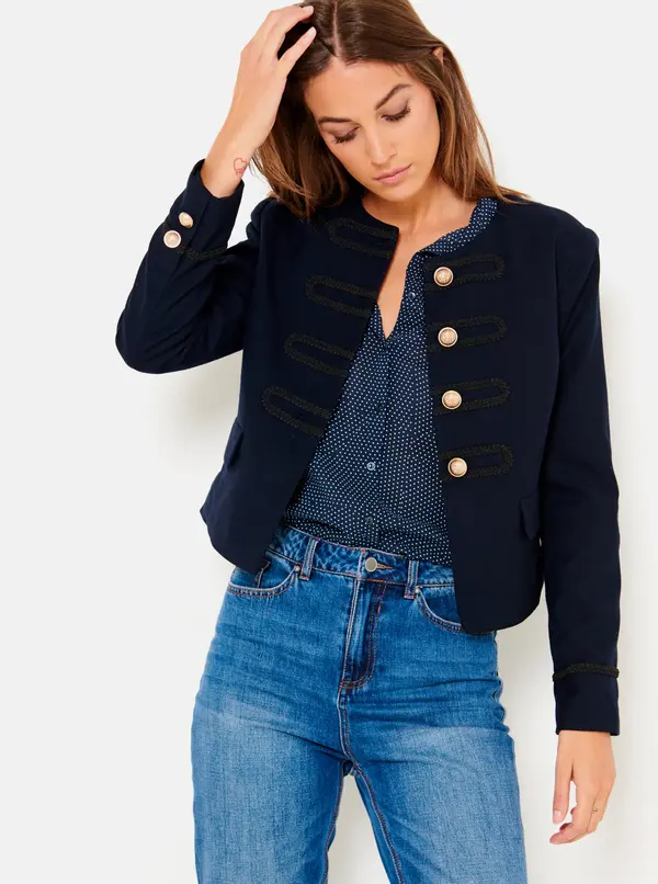 CAMAIEU Black Jacket with Decorative Details CAMAIEU - Women