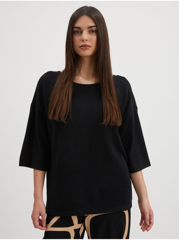 Noisy May Black Loose Blouse with Neckline Noisy May City - Women