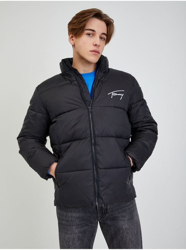 Tommy Hilfiger Black Mens Quilted Jacket Tommy Jeans Signature Puffer - Men