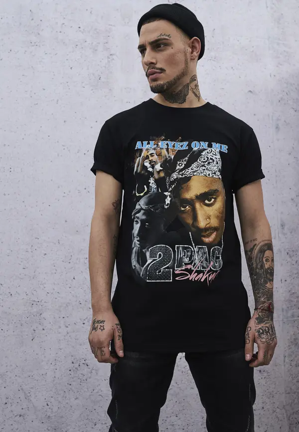 Merchcode Black Tupac Retro T-Shirt