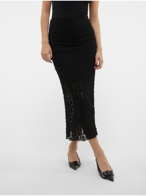 AWARE by VERO MODA Black women's lace maxi skirt AWARE by VERO MODA Vania - Women