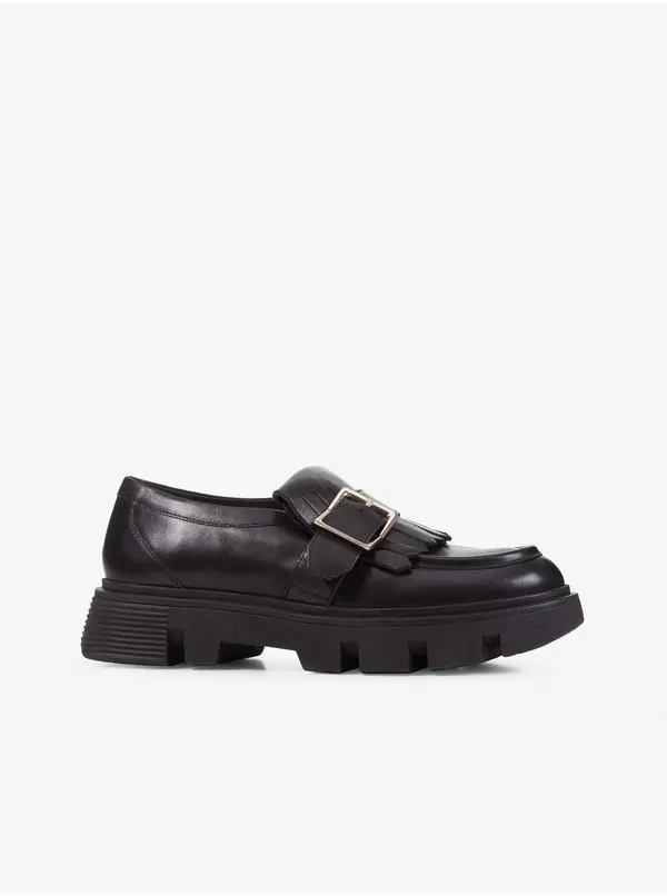 GEOX Black women's leather moccasins Geox Vilde - Women