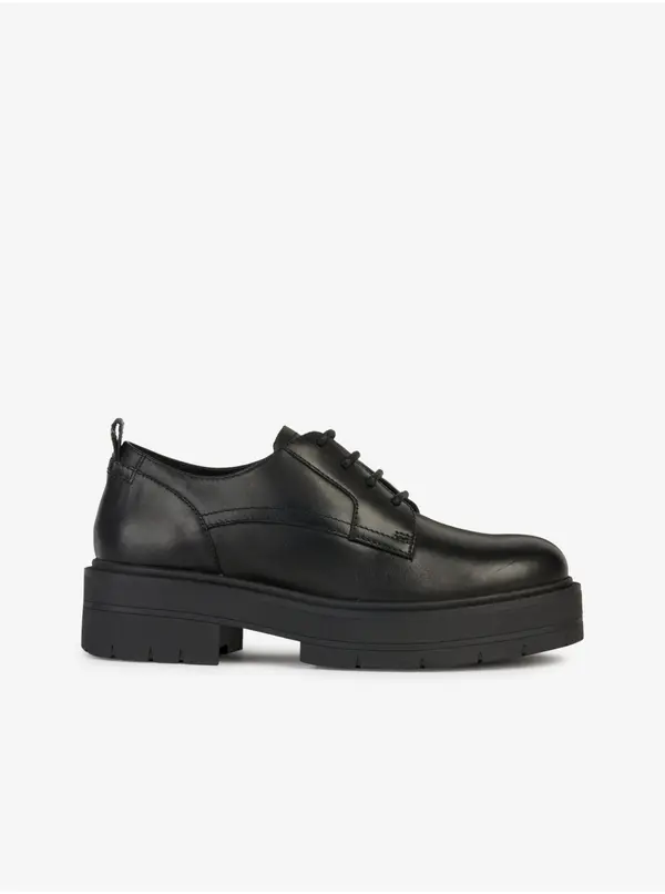 GEOX Black Women's Leather Platform Shoes Geox Spherica - Women's