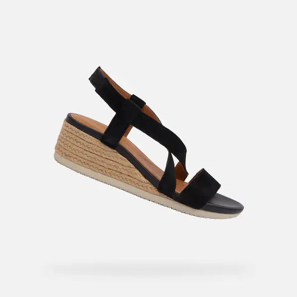 GEOX Black women's sandals Geox Ischia Corda - Women's
