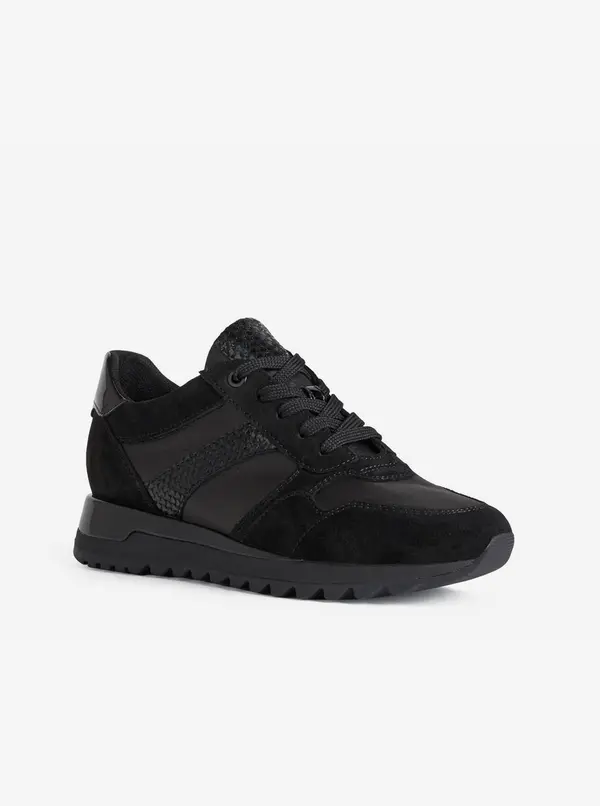 GEOX Black Women's Suede Sneakers Geox Tabelya - Women's