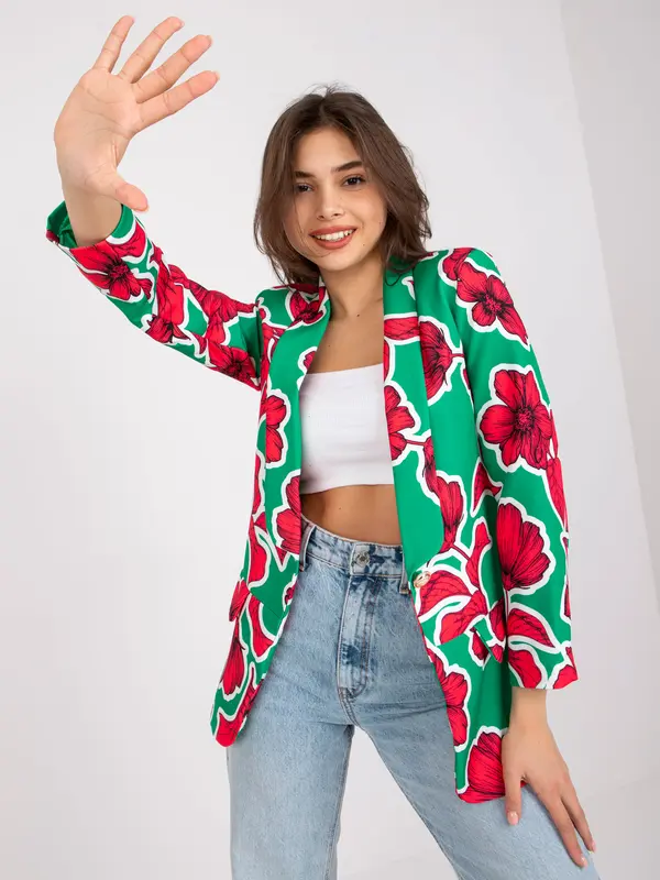 Italy Moda Blazer-DHJ-MA-15621-2.25X-Green