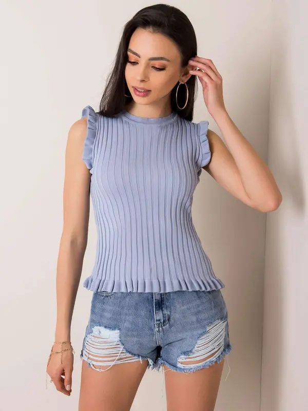 RUE PARIS Blouse-178-BZ-2907.88-light blue