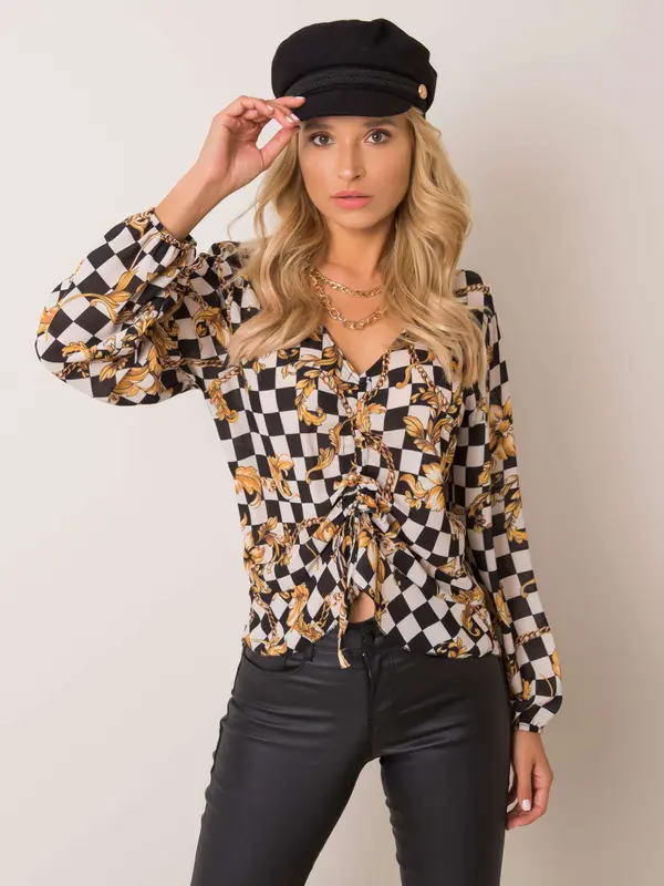 Italy Moda Blouse-DHJ-BZ-12283.94P-black-white