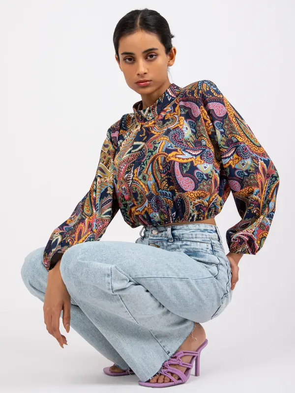 Italy Moda Blouse-DHJ-BZ-15170.39-navy blue