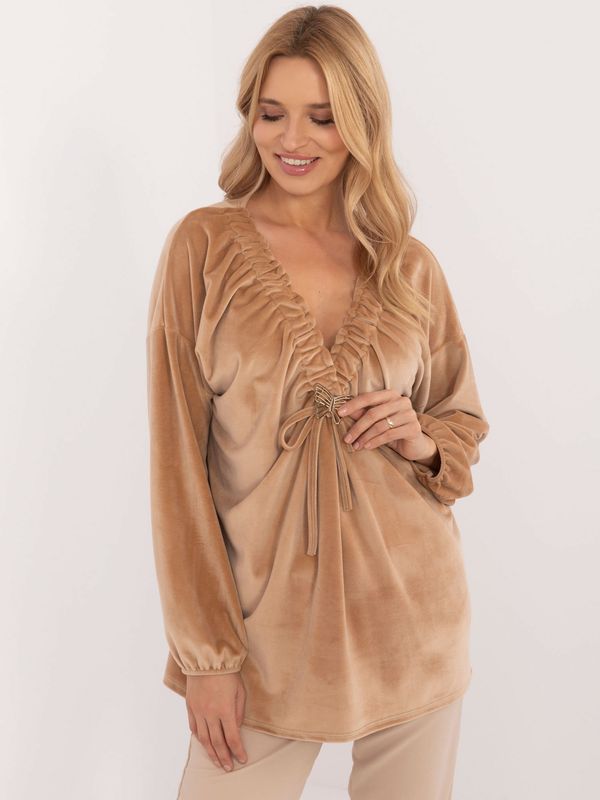 Italy Moda Blouse-DHJ-BZ-19902.49P-camel