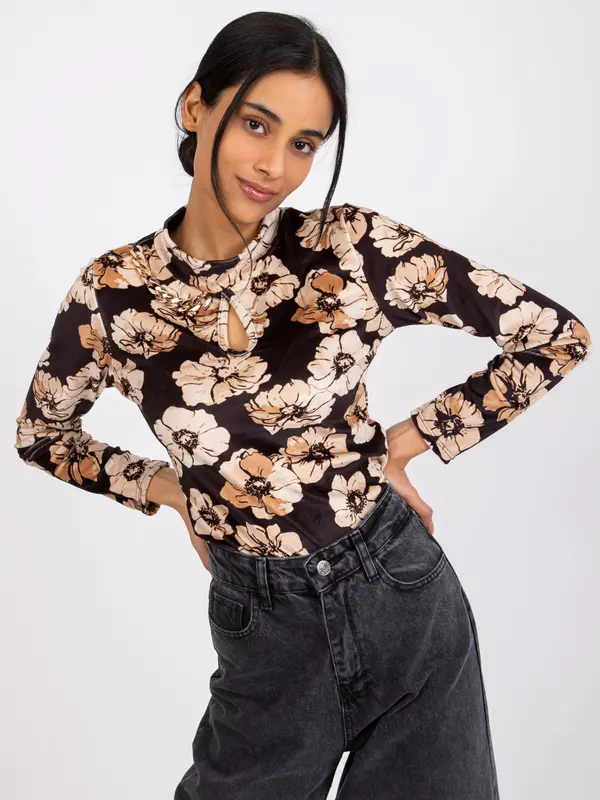 Italy Moda Blouse-DHJ-BZ-6291.56P-black-beige