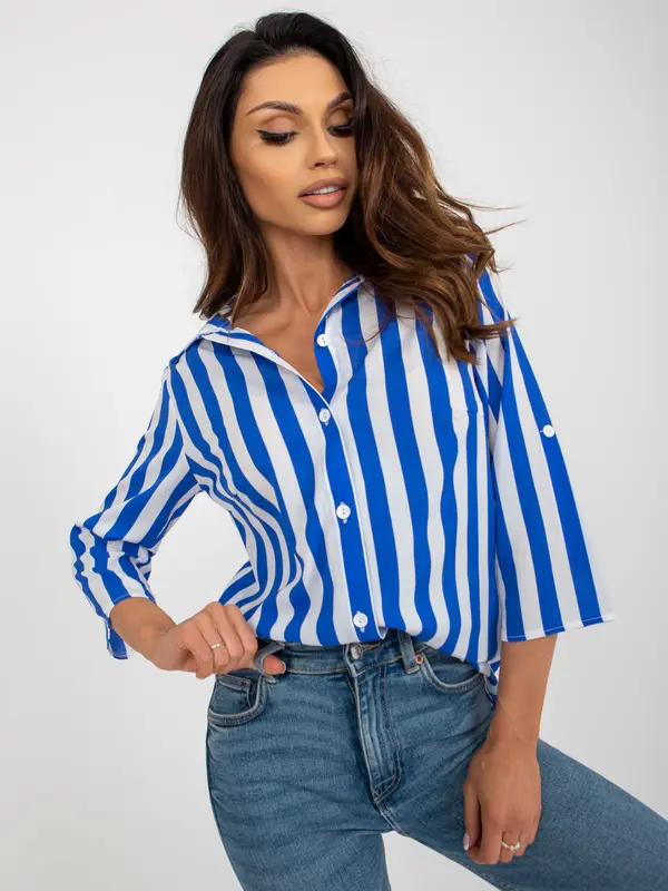 LAKERTA Blouse-LK-BZ-509300.70P-white-blue