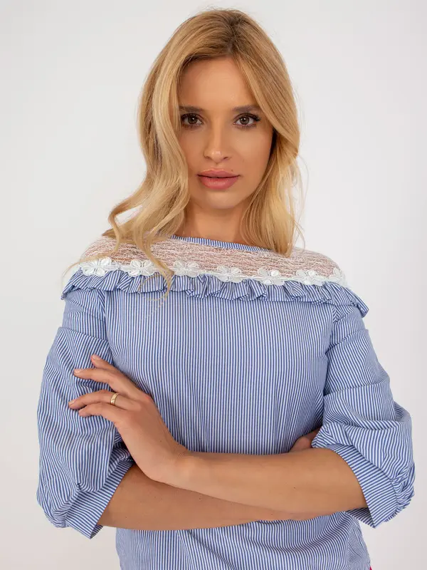 LAKERTA Blouse-LK-BZ-509336.55P-white-blue