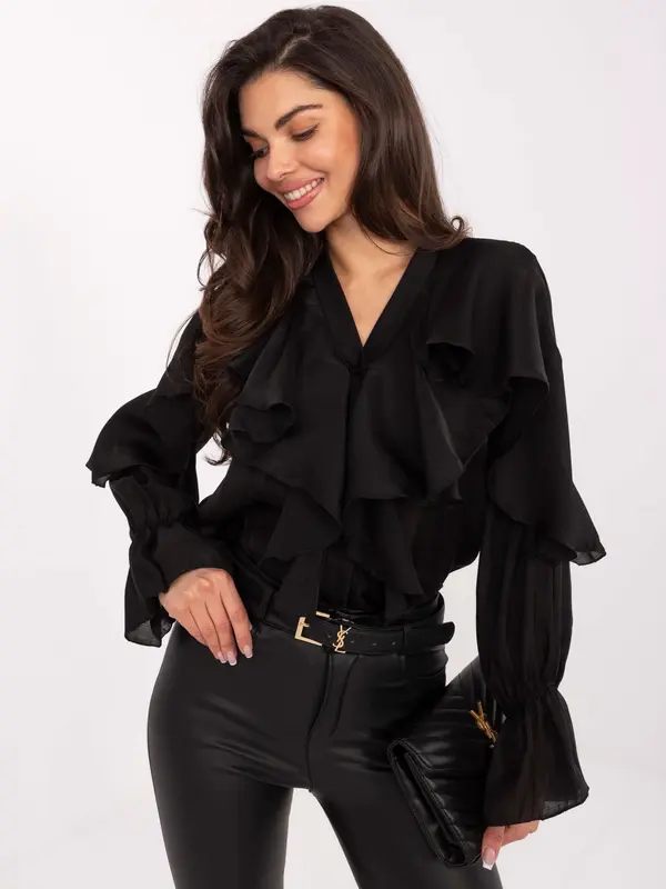 RUE PARIS Blouse-MI-BZ-27427.96-black