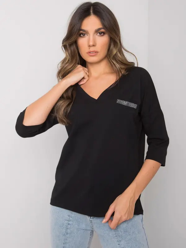 RUE PARIS Blouse-RV-BZ-7310.58-black