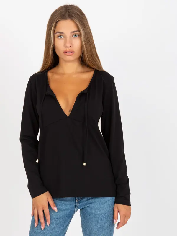 RUE PARIS Blouse-RV-BZ-8055.35P-black