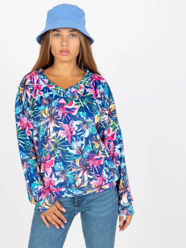 RUE PARIS Blouse-RV-BZ-8133.19P-dark blue