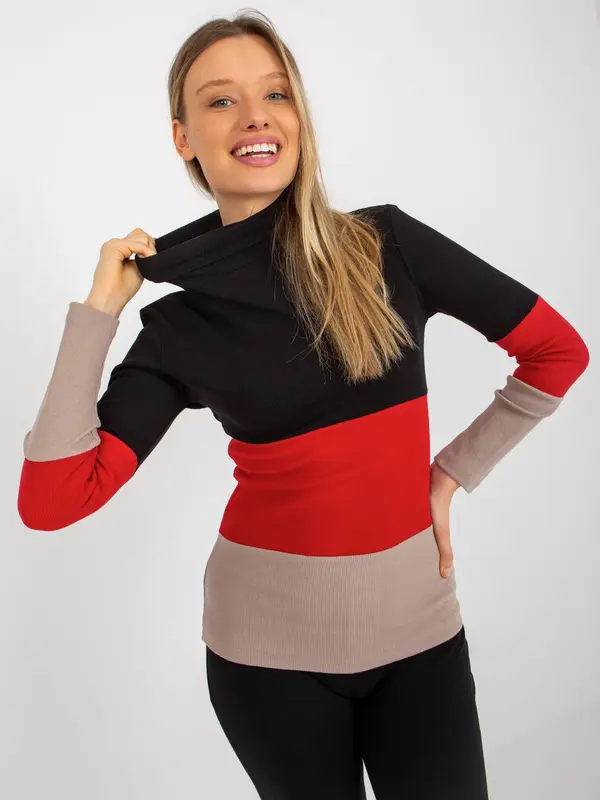 RELEVANCE Blouse-RV-BZ-8465-1.02P-black-beige