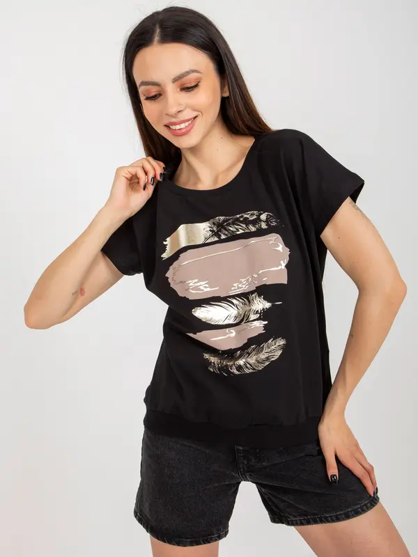 RUE PARIS Blouse-RV-BZ-8953.41P-black