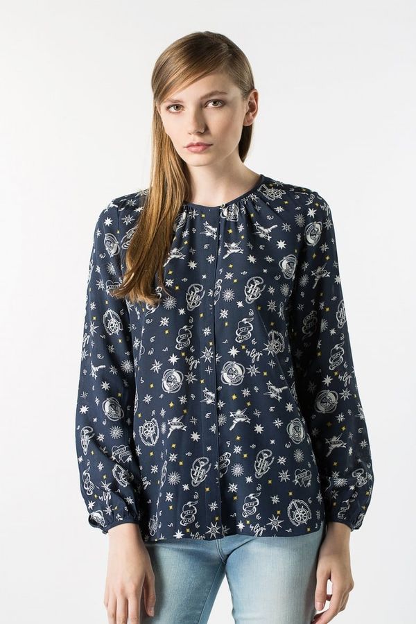 Tommy Hilfiger Blouse - Tommy Hilfiger GIGI SILK BLOUSE LS blue