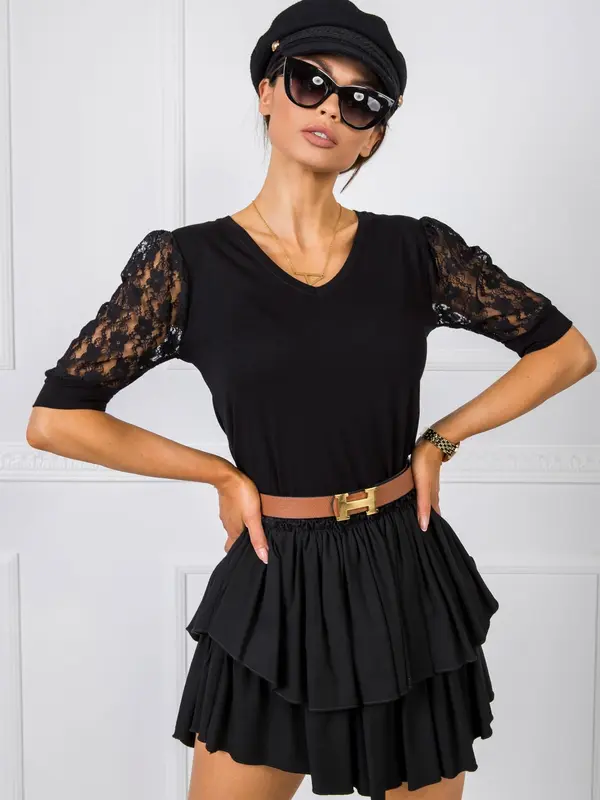 RUE PARIS Blouse-TP-BZ-5552.70-black