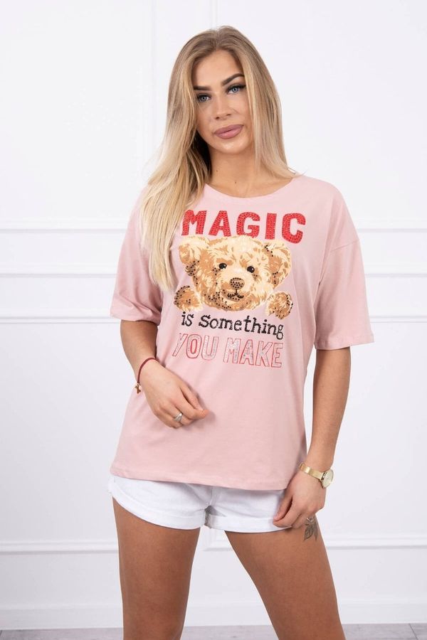 Kesi Blouse with Magic print in dark powder pink