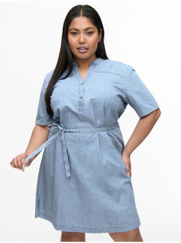 Only Blue dress with tie ONLY CARMAKOMA Damia - Women